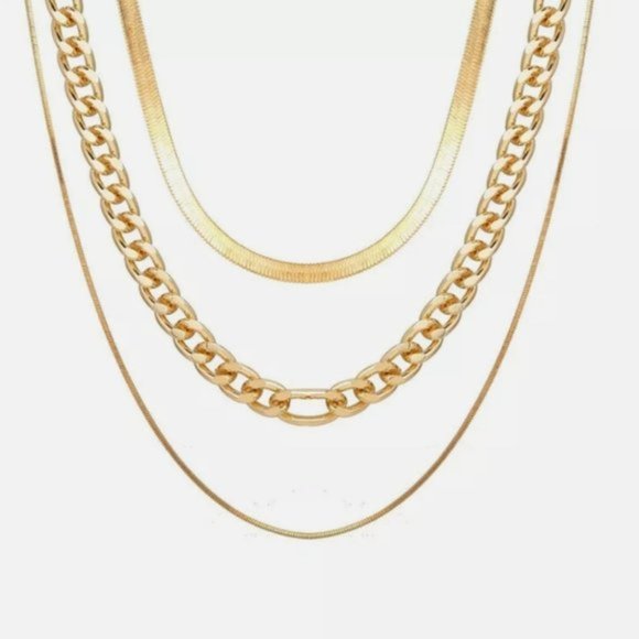 New omen Multi-layer Long Chain Choke Necklace